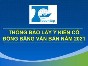 Thông Báo Lấy Ý Kiến Cổ Đông Bằng Văn Bản Năm 2021